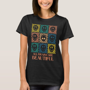 Alle Gehirne Sind Schön Lächeln Retro Groovy Autis T-Shirt