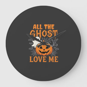 Alle Geister lieben mich Halloween-Design_1 Große Wanduhr