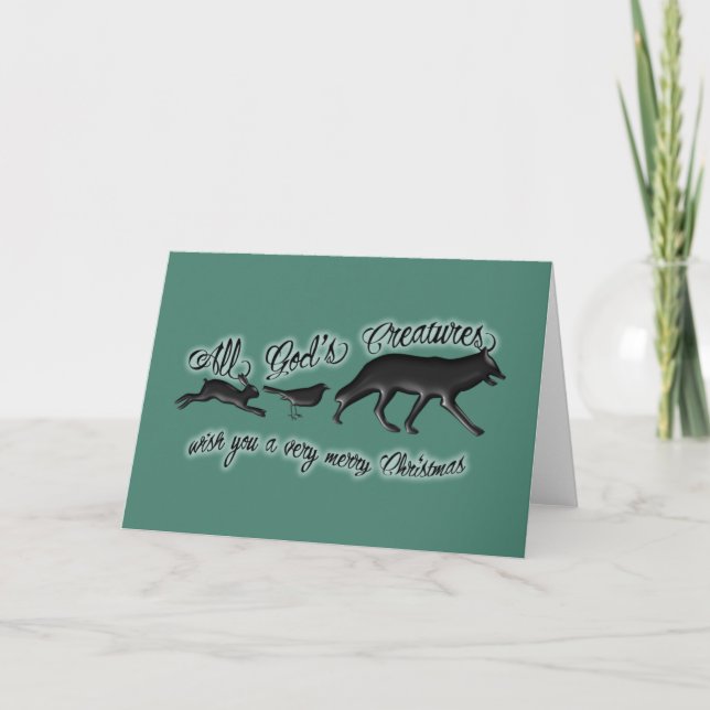 Alle Geschöpfe groß und klein… Feiertagskarte (Vorderseite)