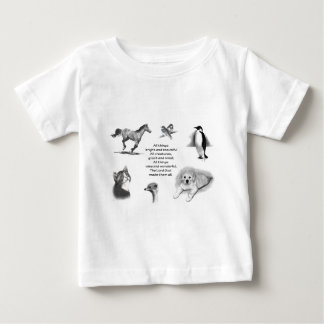 Alle Geschöpfe groß und klein: Tiere: Schrift Baby T-shirt