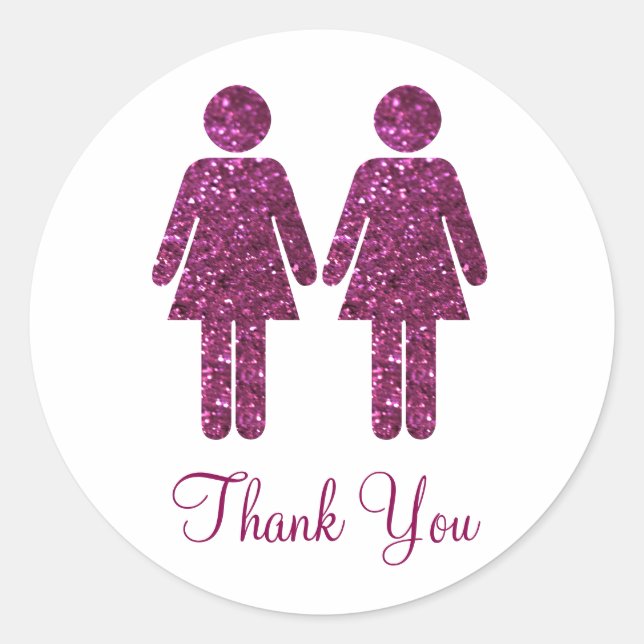 Alle Girls-Glitzer Runder Aufkleber (Vorderseite)