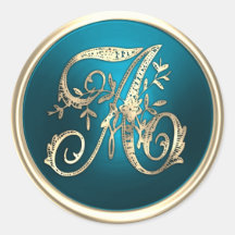 Alle Gold Monogram Aquamarin