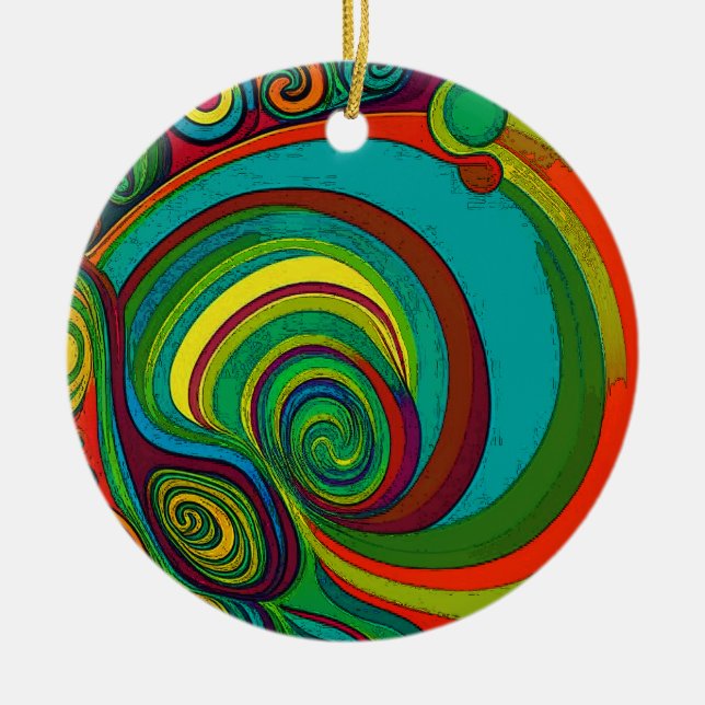 Alle Groovy-Farben 1110 Keramik Ornament (Vorne)