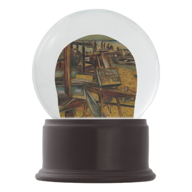 Alle großen Gemälde beginnen mit einem Pinselstric Schneekugel (Rückseite)