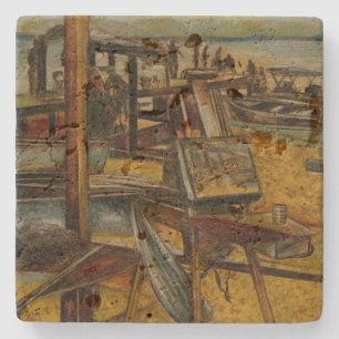 Alle großen Gemälde beginnen mit einem Pinselstric Steinuntersetzer