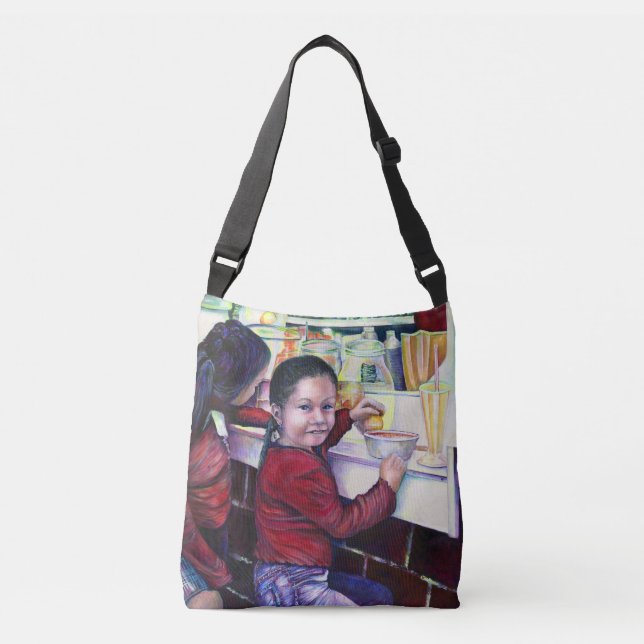 Alle guten Mädchen bekommen Eiscreme Tragetaschen Mit Langen Trägern (Vorderseite)