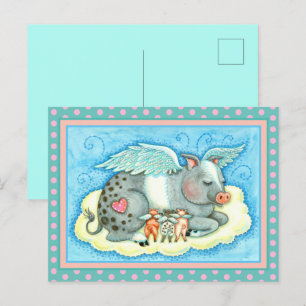 ALLE GUTEN PIGLETTEN GEHEN NACH HÜBEN, NIEDLICHE S POSTKARTE