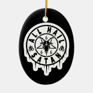 Alle Hail Satan 666 Baphomet Ziege Kopf Satanic Pa Keramik Ornament