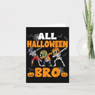 Alle Halloween Bro Dabbing Skeleton Kürbislaterne Karte
