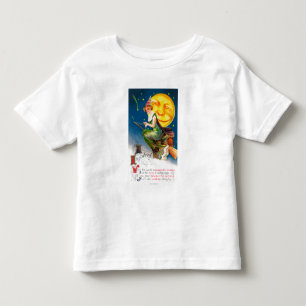Alle Halloween-Hexe auf einem Besen durch Vollmond Kleinkind T-shirt