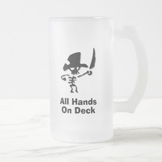 Alle Hände an Deck abgeben Mattglas Bierglas (Rechts)