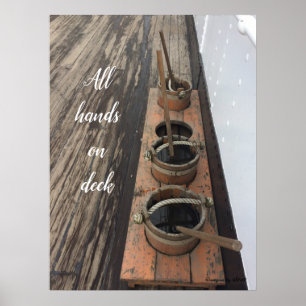 Alle Hände auf dem Stapel Poster