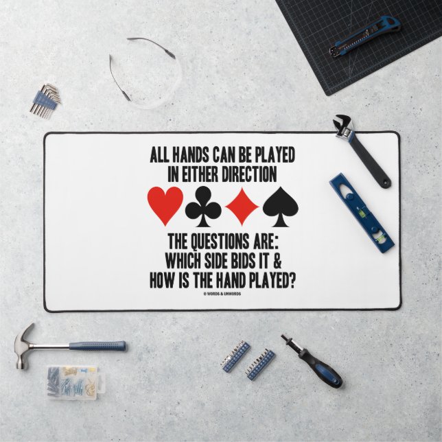 Alle Hände (Bridge) können in beide Richtungen ges Schreibtischunterlage (Arbeitsplatz)