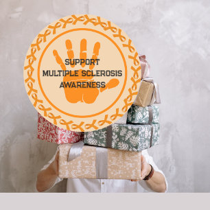 Alle Hände unterstützen MS Awareness-Aufkleber Runder Aufkleber