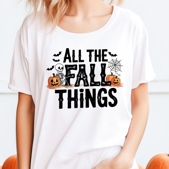 Alle Herbstfälle Halloween Skeleton Pumpkin Tri-Blend Shirt (Von Creator hochgeladen)