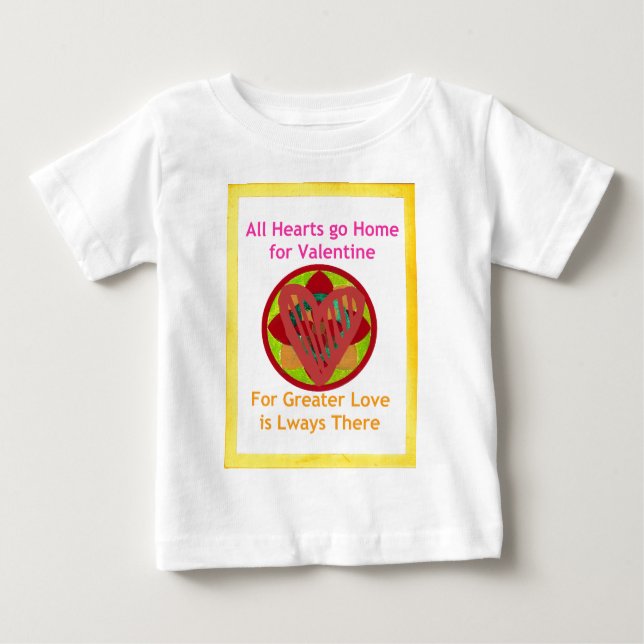 Alle Herzen gehen Zuhause für Valentiner Kunstdruc Baby T-shirt (Vorderseite)