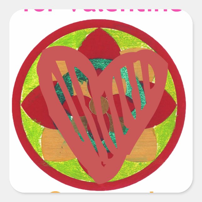 Alle Herzen gehen Zuhause für Valentiner Kunstdruc Quadratischer Aufkleber (Vorderseite)