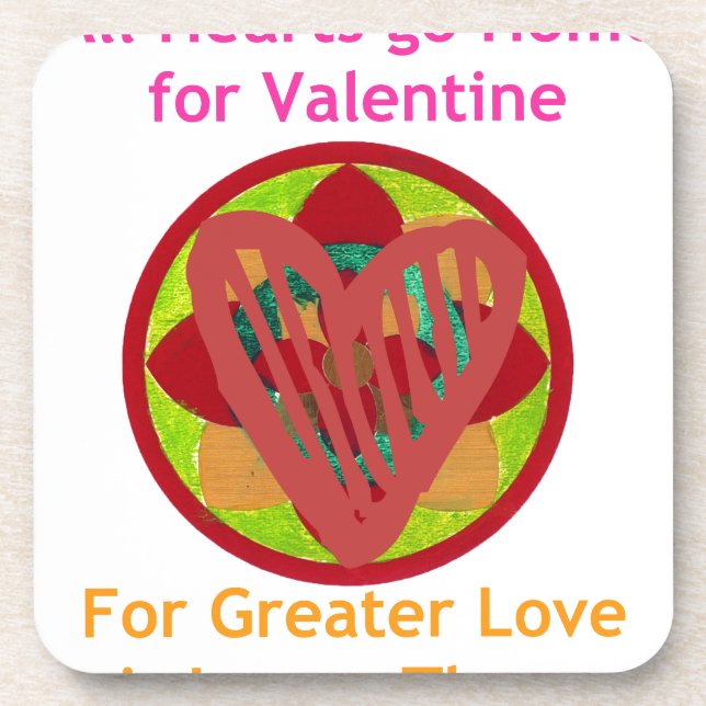 Alle Herzen gehen Zuhause für Valentiner Kunstdruc Untersetzer (Vorderseite)