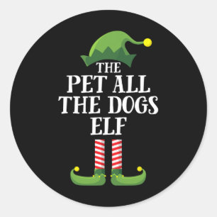 Alle Hunde Elf Matching Family Group Christm Runder Aufkleber