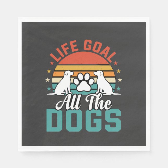 Alle Hunde Retro-Hundefreund Serviette (Vorderseite)