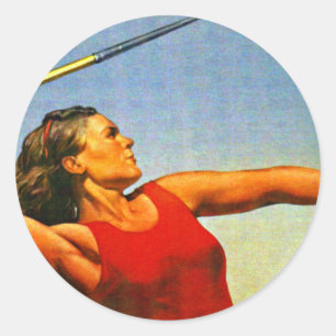 Alle im Stadion! Runder Aufkleber