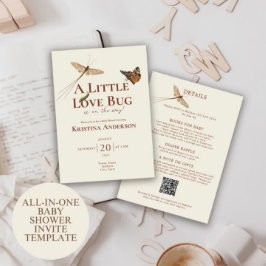 Alle in einem Geschlecht neutrale Liebe Bug Baby S Einladung