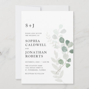 Alle in einem QR-Code UAWG Airy Eukalyptus Wedding Einladung