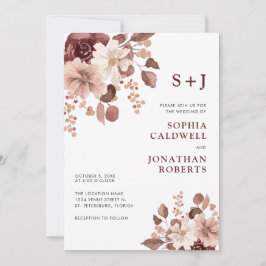 Alle in einer Dusty-Rose Eukalyptus Floral Wedding Einladung