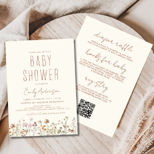 Alle in einer Wildblume Boho Baby Dusche Einladung