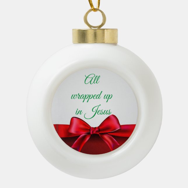 Alle in Jesus Keramik zerrissen Weihnachten oder Keramik Kugel-Ornament (Vorderseite)