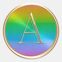 ALLE INITIALEN Gold Monogram Rainbow