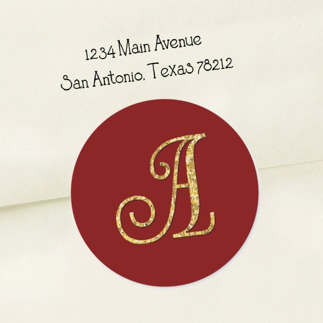 ALLE INITIALEN Gold Monogramm 3 Jede Farbe Runder Aufkleber (Von Creator hochgeladen)