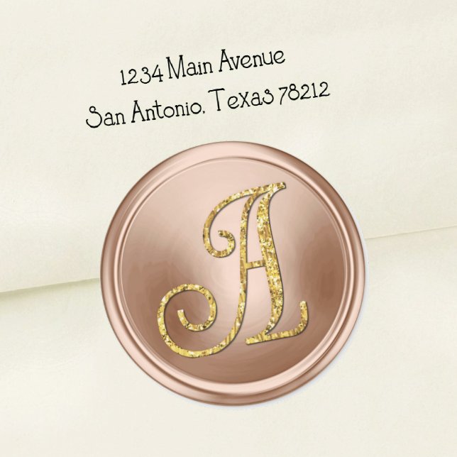 ALLE INITIALEN Gold Monogramm 3 Rosé Runder Aufkleber (Von Creator hochgeladen)