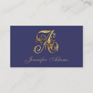 ALLE INITIALEN Jede Farbe Gold Fancy Monogramm Visitenkarte
