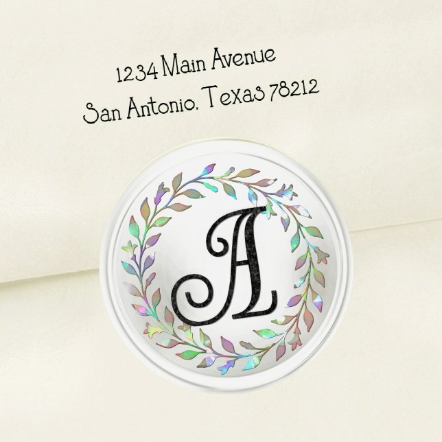 ALLE INITIALEN Schwarzes Monogramm 3 Kranz Runder Aufkleber (Von Creator hochgeladen)