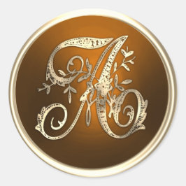 ALLE INITIALS Gold Monogram Erstrost Runder Aufkleber