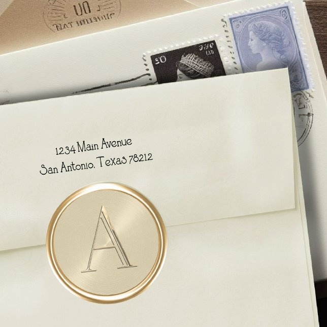 ALLE INITIALS Gold Monogram für Champagner Runder Aufkleber (Von Creator hochgeladen)