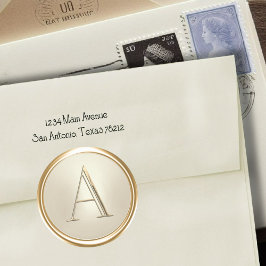 ALLE INITIALS Gold Monogram für Champagner Runder Aufkleber