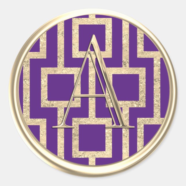 ALLE INITIALS Gold Monogram Modern Design any colo Runder Aufkleber (Vorderseite)