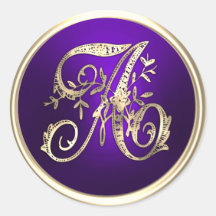 ALLE INITIALS Gold Monogramm Erstmaliges Lila