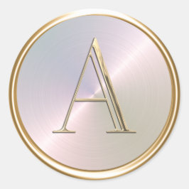 ALLE INITIALS Gold Monogramm für Regenbogen Runder Aufkleber