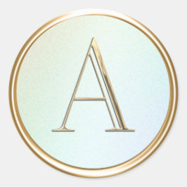 ALLE INITIALS Gold Monogramm für Regenbogen Runder Aufkleber