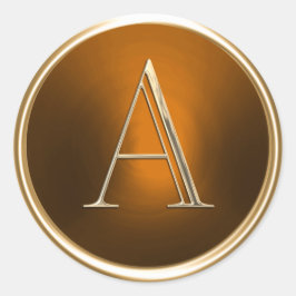 ALLE INITIALS Gold Monogramm für Rost Runder Aufkleber
