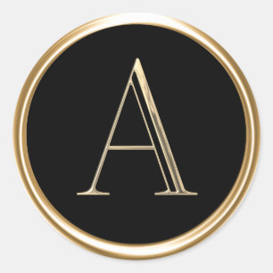 ALLE INITIALS Gold Monogramm in beliebiger Farbe Runder Aufkleber