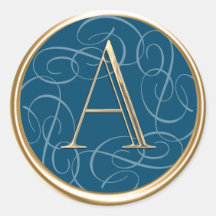 ALLE INITIALS Gold Monogramm Swirbeln auf einer be