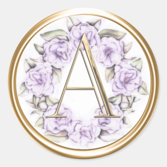ALLE INITIALS Monogramm für Lila Peonys Runder Aufkleber (Vorderseite)