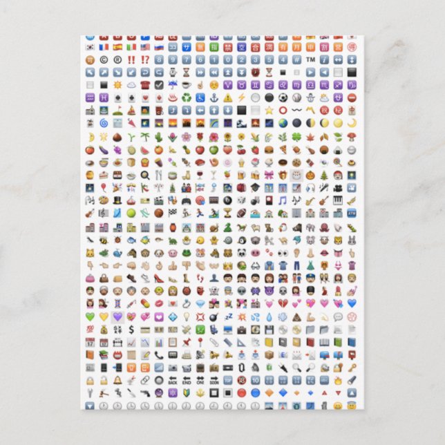 Alle iPhone / iOS Emojis Postkarte (Vorderseite)