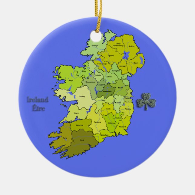 Alle irische Karte von Irland Keramikornament (Vorne)