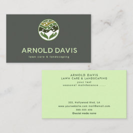 Alle Jahreszeiten moderne Rasenpflege und Logo für Visitenkarte