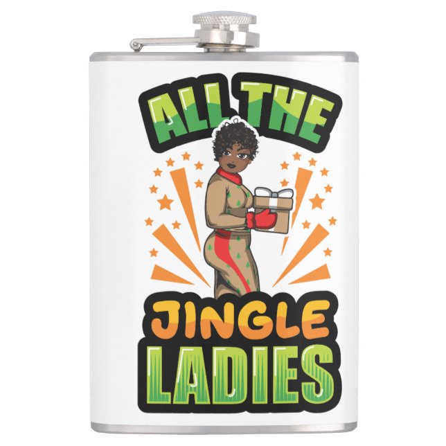 Alle Jingle Ladys Christmas Pajama Melanin X-m Flachmann (Vorderseite)